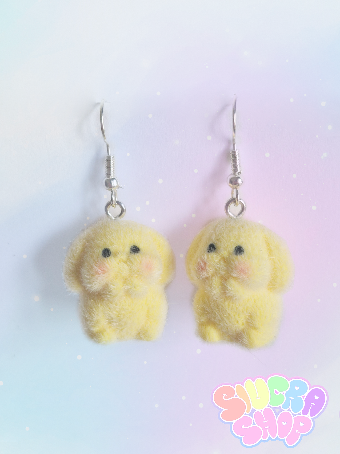 Flocked Rabbit Earrings