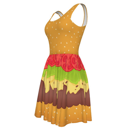 Burger Skater Dress - With Pockets