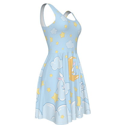 Cloud Bunny Skater Dress - With Pockets