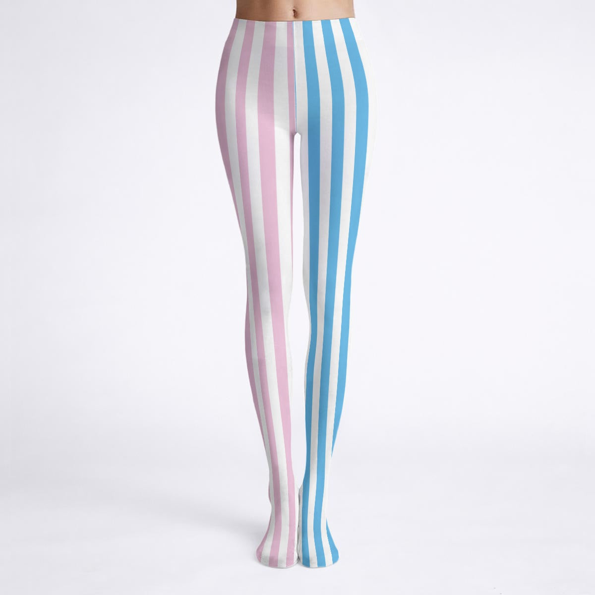 Pink and Blue Stripe Tights