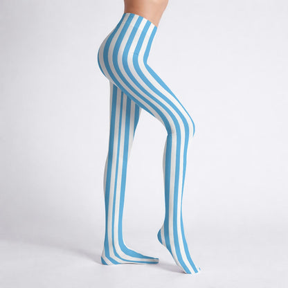 Blue Stripe Tights