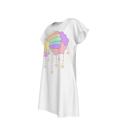 White Dreamy T-Shirt Dress