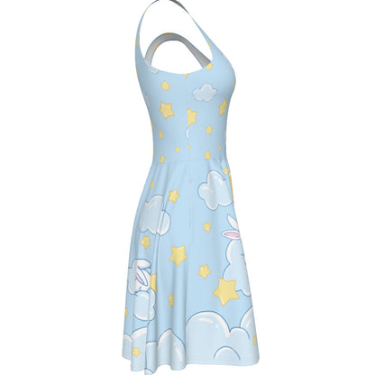 Cloud Bunny Skater Dress - With Pockets