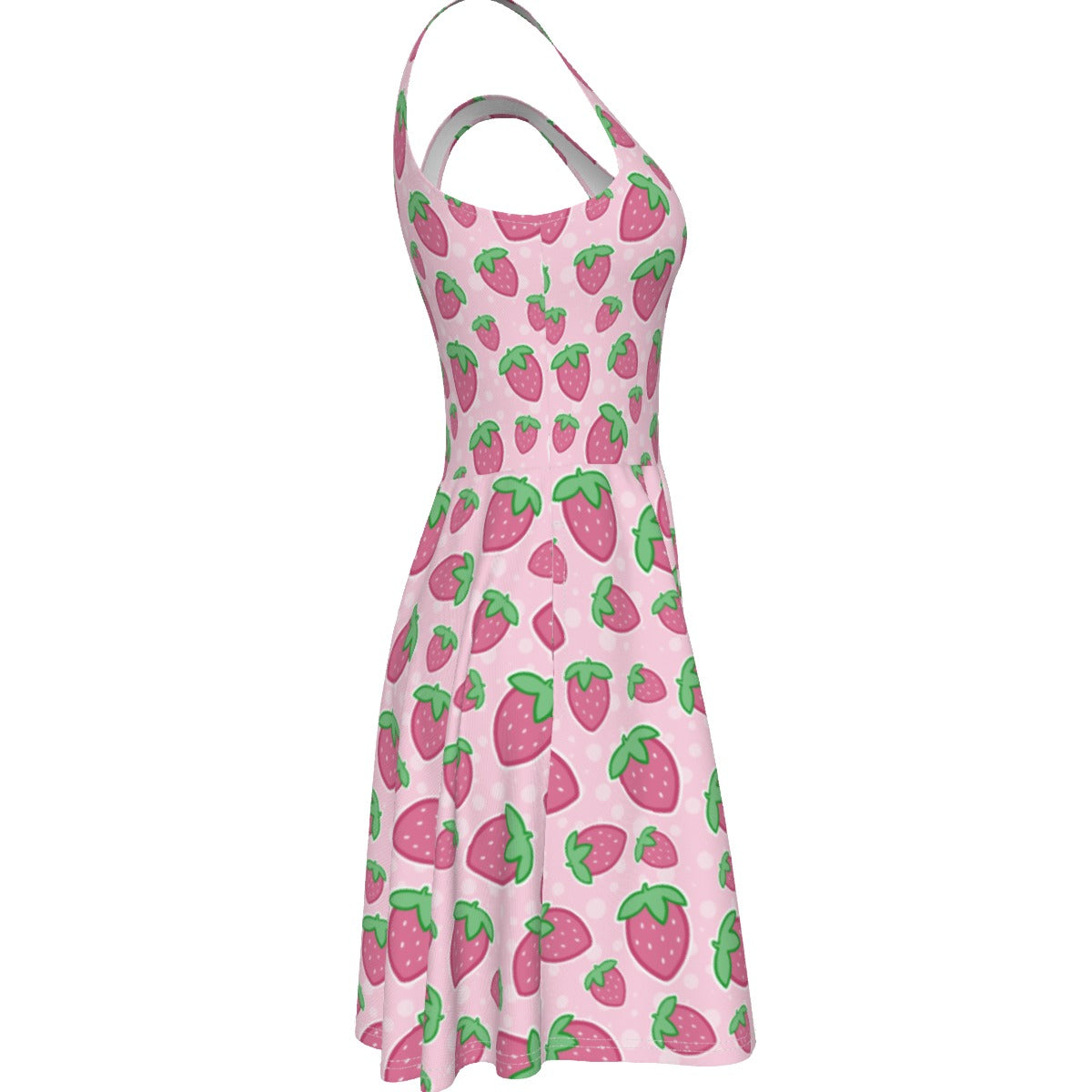 Strawberry Skater Dress - With Pockets