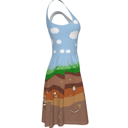 Dino Fossil Skater Dress - With Pockets