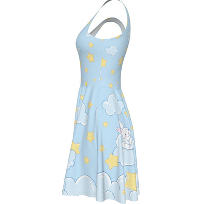 Cloud Bunny Skater Dress - With Pockets