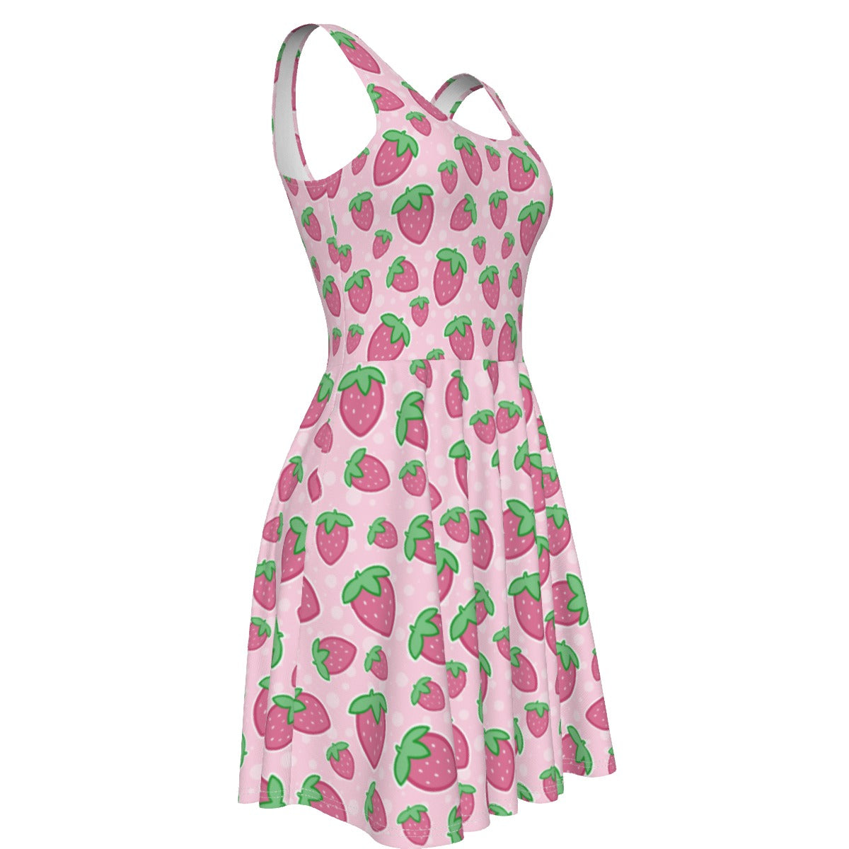 Strawberry Skater Dress - With Pockets