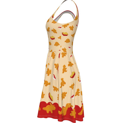 Dino Nugget Skater Dress - With Pockets