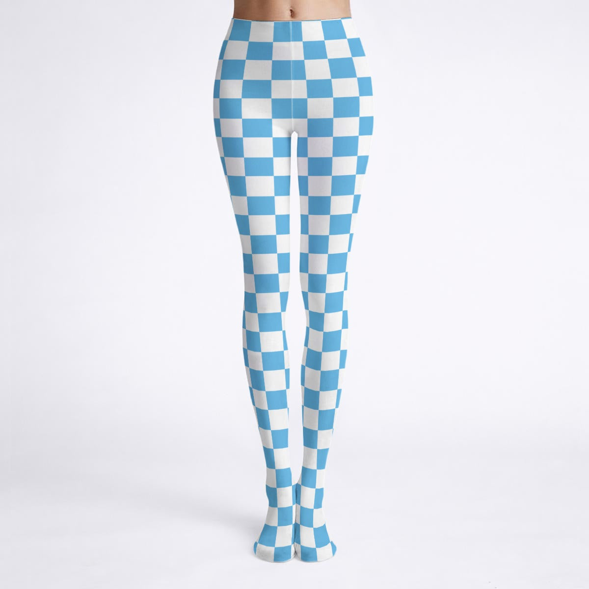 Blue Check Tights