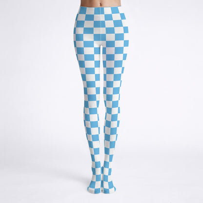 Blue Check Tights