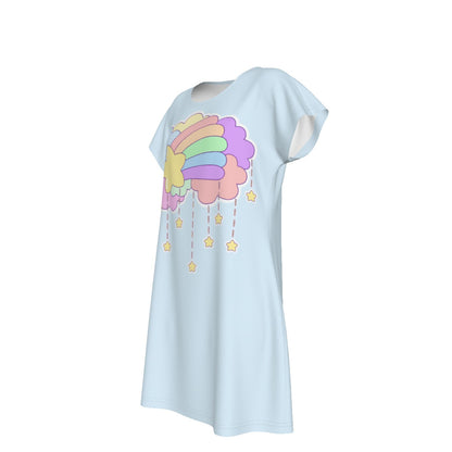 Blue Dreamy T-Shirt Dress