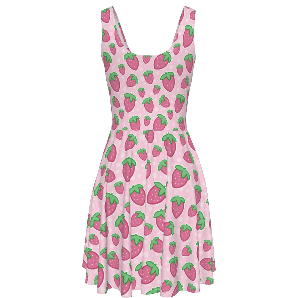 Strawberry Skater Dress - With Pockets