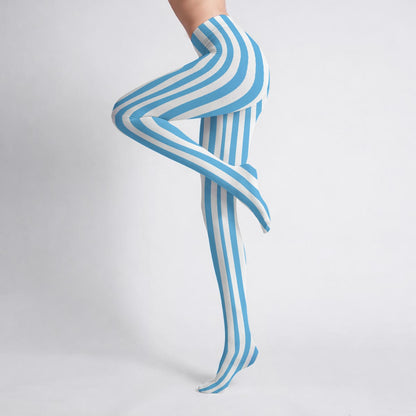 Blue Stripe Tights
