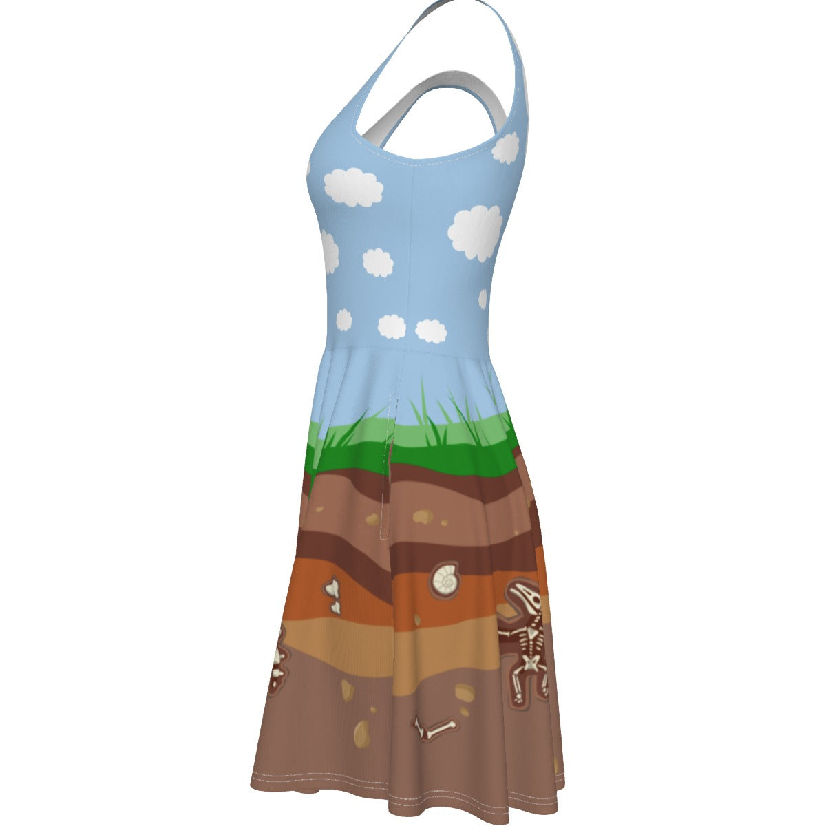 Dino Fossil Skater Dress - With Pockets