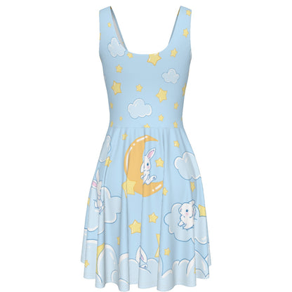 Cloud Bunny Skater Dress - With Pockets