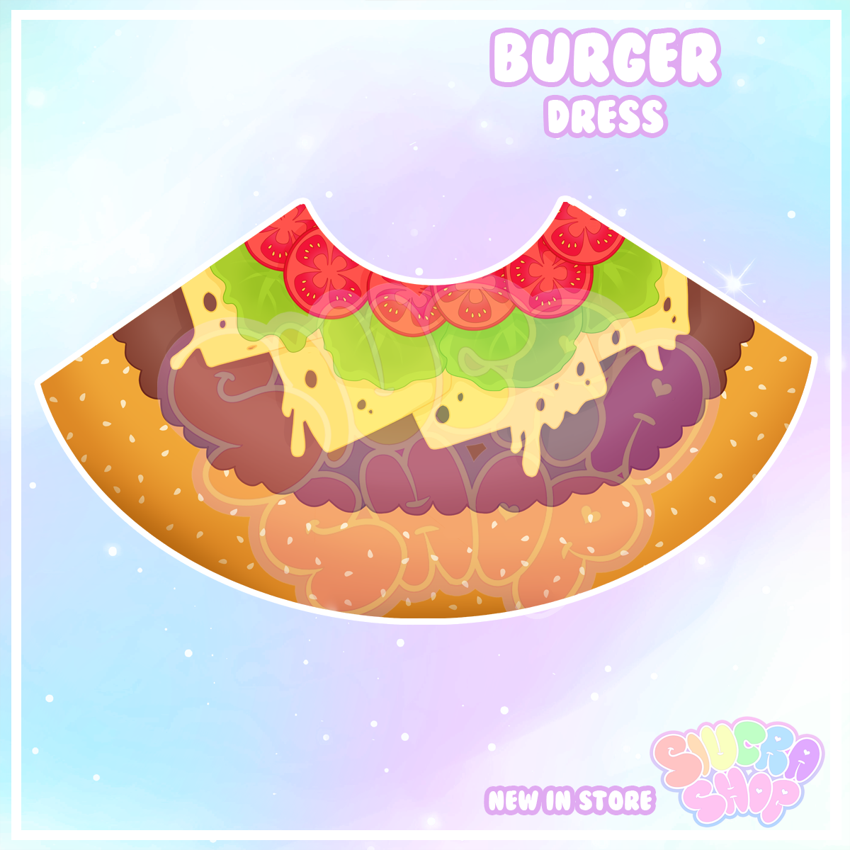 Burger Skater Dress - With Pockets