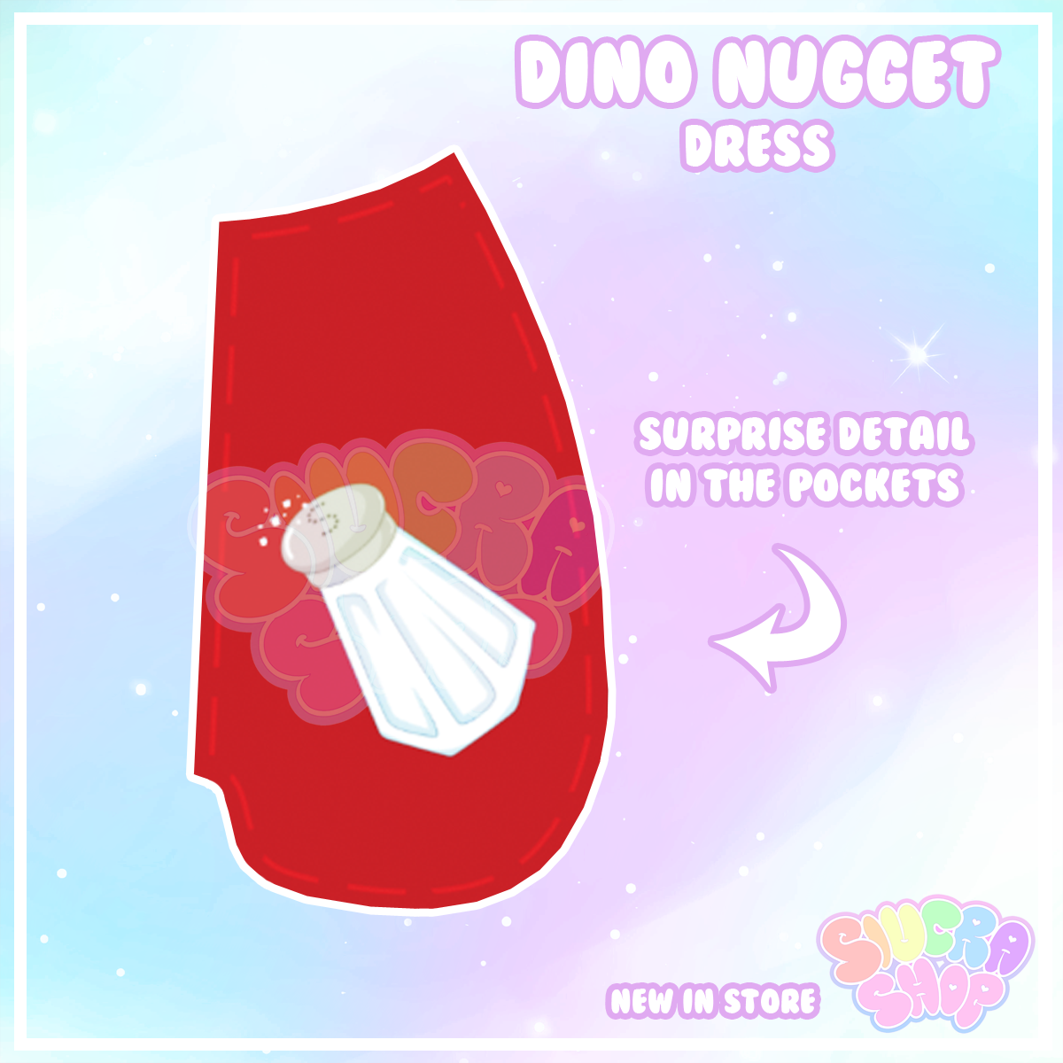 Dino Nugget Skater Dress - With Pockets