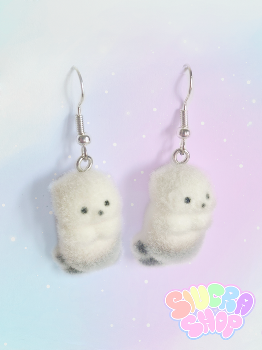 Flocked Otter Earrings
