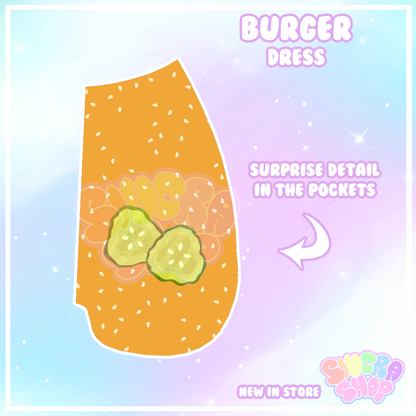 Burger Skater Dress - With Pockets