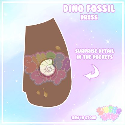 Dino Fossil Skater Dress - With Pockets