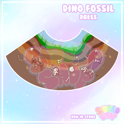 Dino Fossil Skater Dress - With Pockets